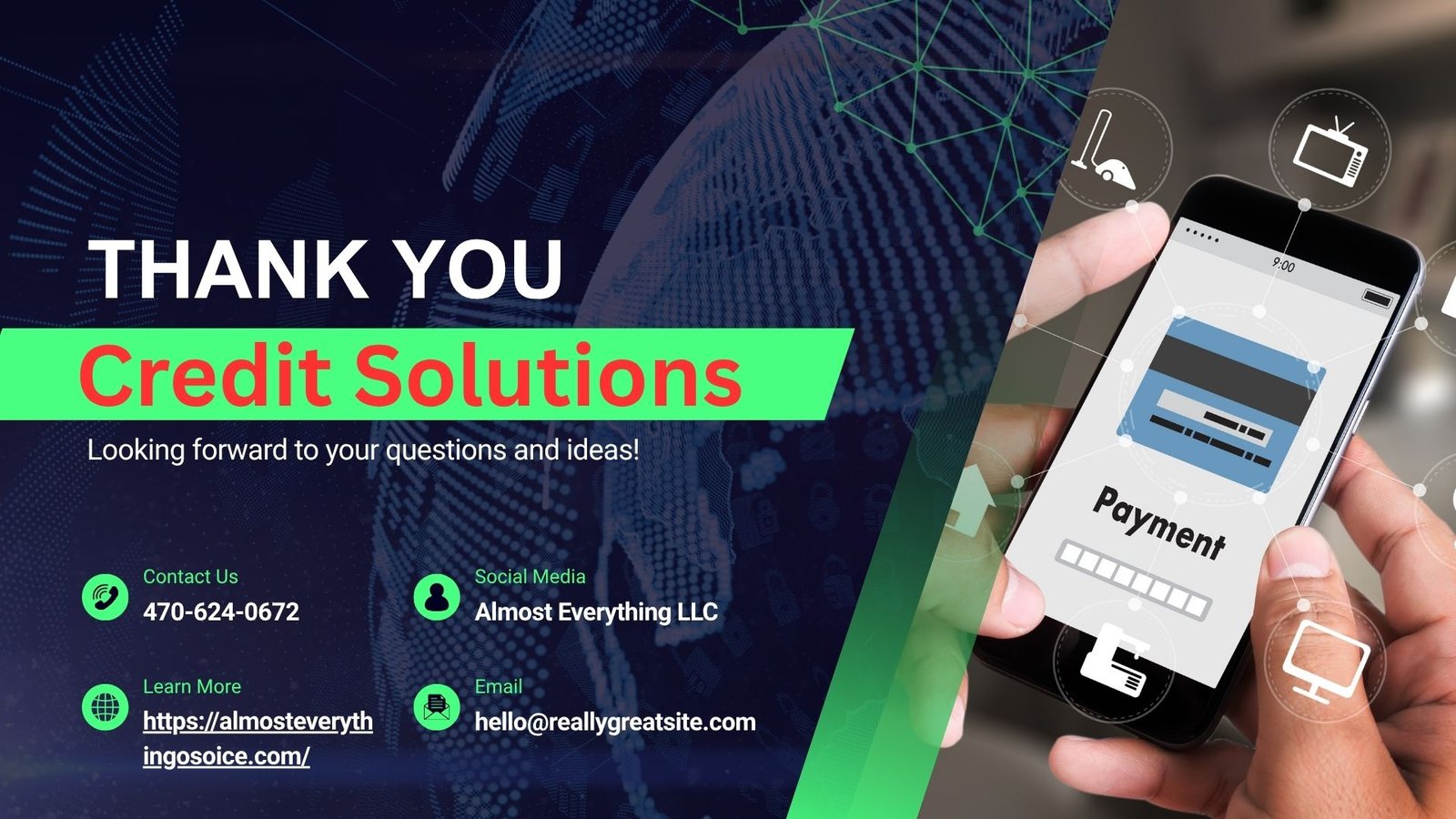 Credit services including personal and business credit management by ALMOST EVERYTHING LLC